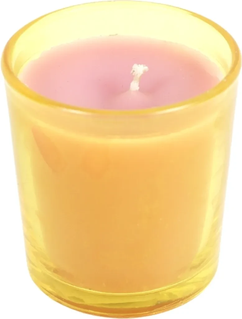 Duftkerze im Glas – Gelb, 6,5 cm