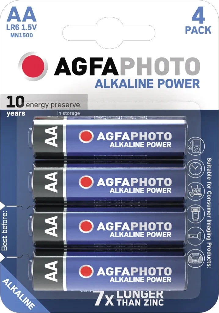 AGFA PHOTO Mignon Alkaline Batterien – 4er Pack AA LR06 1.5 V AGFA PHOTO Mignon Alkaline Batterien – 4er Pack AA LR06 1.5 V